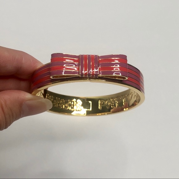 Coach Jewelry - Coach Poppy Purple/Red Stripe Bow Bangle Bracelet